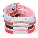 Mogoko Luxury PU Leather Pet Dog Collars,Adjustable Stainless Steel Metal Buckle