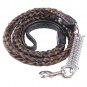 Guiote Leather Dog Leash with Spring Dog Training Leads for Medium Dogs (Black)
