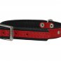 Dogs My Love Rhinestone Genuine Leather Dog Collar (Red, 11"-13.5" Neck)
