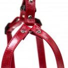 Bluemax Bluemax Genuine Leather Vintage Step-In Dog Harness, XX-Small, Red