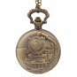 YouYouPifa Retro Circular Train Pattern Relief Big Pocket Watch