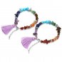 Top Plaza 7 Chakra Bracelet W/Real Stones - Energy Healing Crystal Yoga Meditati