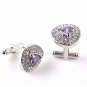 Cuff Links for Shirt Gift Men Jewelry 3 Color Cufflinks Luxury  Zircon Crystal