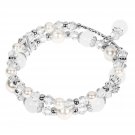 Tomazon Fashion Handmade Faux Pearl Beaded Crystals Stretch Elastic Wrap Around