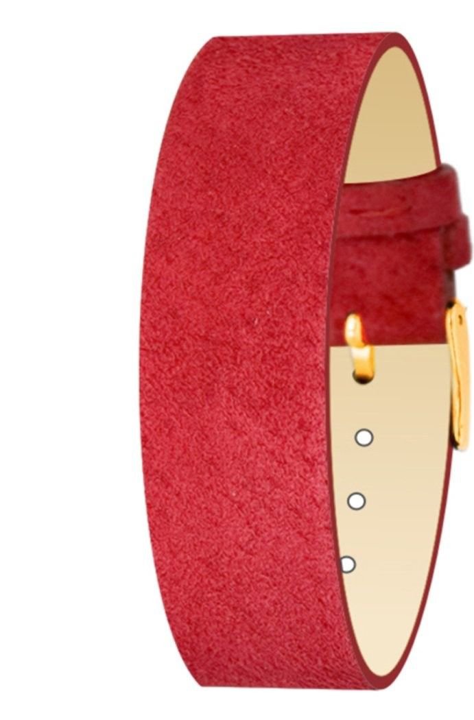 Moog Paris Mat Red Pecari Leather Bracelet for Women, Pin Clasp, 18mm Band - PE-