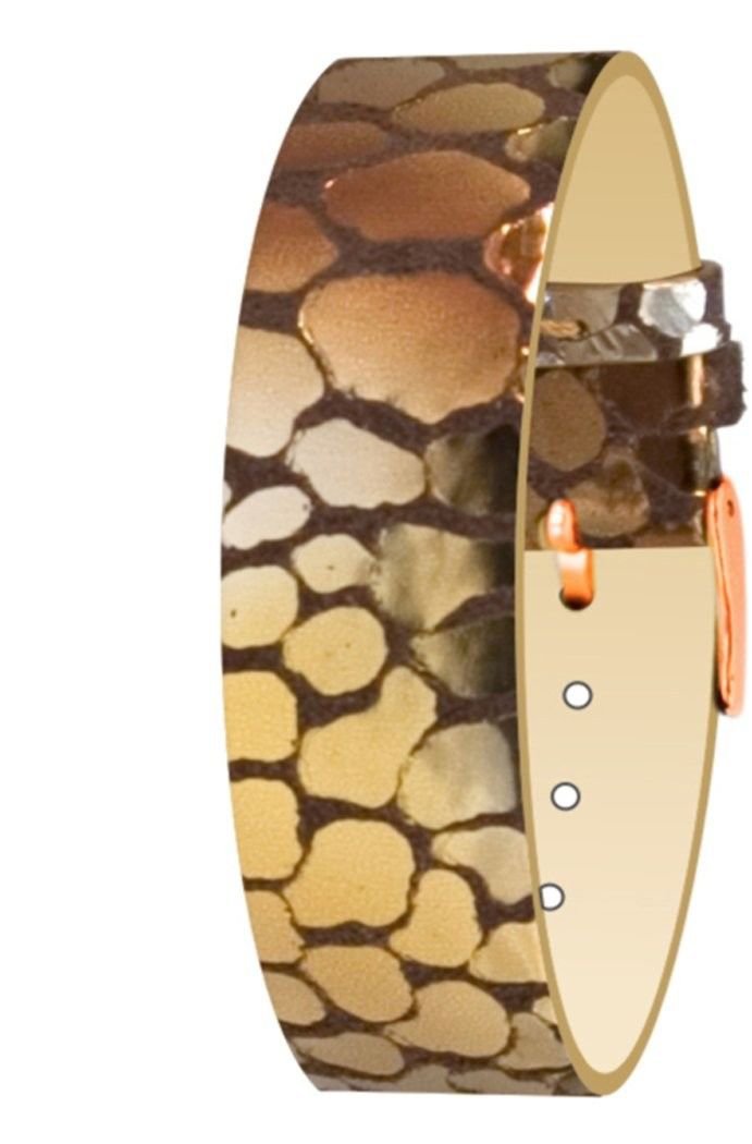 Moog Paris Copper Pecari Leather Bracelet for Women, Scale Pattern, Pin Clasp, 1