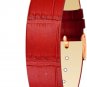 Moog Paris Red Calf Leather Bracelet for Women, Mat Alligator Pattern, Pin Clasp