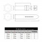 YQI Silicone Straps with Pins - 18mm 20mm 22mm Width - Choice of Color - Black B