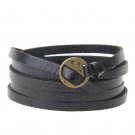 Jenia Adjustable Genuine Leather Bracelet Wrap Cuff Multilayer Wristband for Wom