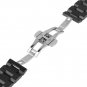Beauty7 Black 20mm Brushed Finish Stainless Steel Trapezoid Link Wrist Watch Ban