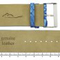 Moog Paris Blue Calf Leather Band Replacement, Snake Skin Pattern, Pin Clasp, 26
