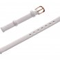Uyoung 8mm Women's White Genuine Leather Rose Golden Clasp Thin Watch Band