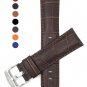 22mm Brown Mens' Alligator Style Genuine Leather Watch Strap Band