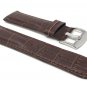 22mm Brown Mens' Alligator Style Genuine Leather Watch Strap Band