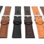 22mm Brown Mens' Alligator Style Genuine Leather Watch Strap Band