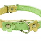 Genuine Leather Designer Dog Collar, Daisy, Studs. 11"x1/2" Wide. Fits 8"-10" Ne