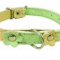 Genuine Leather Designer Dog Collar, Daisy, Studs. 11"x1/2" Wide. Fits 8"-10" Ne
