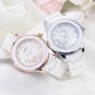 Women Luxury Ceramic Watch Band Rose Gold Case Music Not Crystal Quartz Lumin