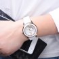 Women Luxury Ceramic Watch Band Rose Gold Case Music Not Crystal Quartz Lumin