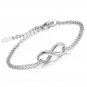 Cupimatch Girls Silver Stainless Steel Love Infinity Symbol Chain Link Bracelet