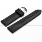 New 24mm Military Men's Black Silicone Rubber Replacement Watch Band Straps WB24