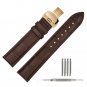 TStrap 22mm Leather Watch Band Black Deployment Clasp Rose Gold Watch Strap Butt