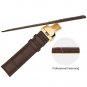 TStrap 22mm Leather Watch Band Black Deployment Clasp Rose Gold Watch Strap Butt