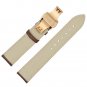 TStrap 22mm Leather Watch Band Black Deployment Clasp Rose Gold Watch Strap Butt