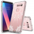 LG V30 Case, Rosebono Pattern Designed Slim Shockproof Hard PC+TPU Bumper Protec