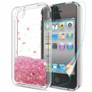 iPhone 4S Case with HD Screen Protector, Atump Floating Sparkle Glitter Moving L