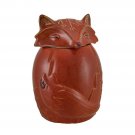Beautiful Cute Ceramic  ANIMAL COOKIE JAR a fox Round Sculpture
