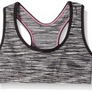 Maidenform Girl Big Girls Seamfree Sport Bra, Black/White Space Dye, Medium