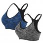 Yolev Sports Bra Seamless Space Dyed Workout and Gym Racerback Yoga Padded Bra P