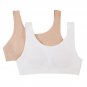 Fruit of the Loom Big Girls' Santoni Sports Bra 2 Pack, White/Sand, 30