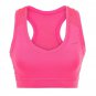 LAS LAI Women's Wire Free Non Padded Mesh Racerback Sports Bra Top Hot Pink L