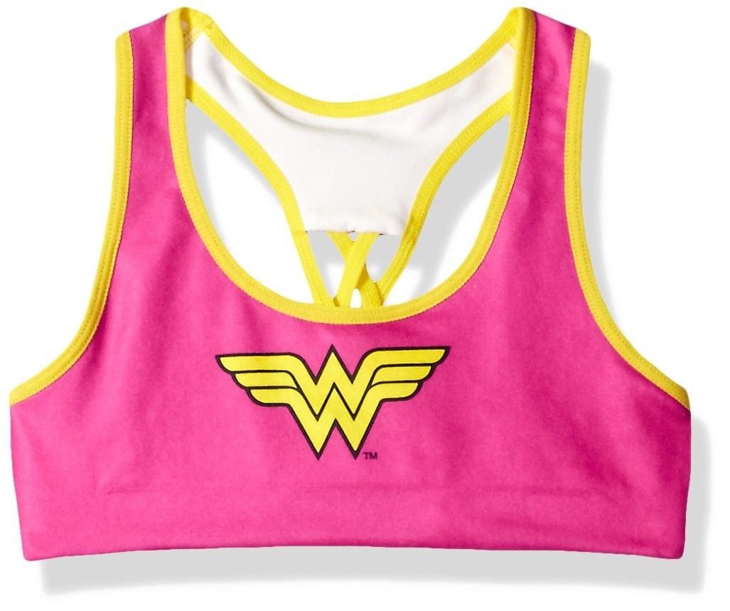 DC Comics Big Girls' Licensed Bra, Wonder Woman Sports Bra, M