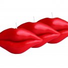 Valentine's Day Love Lip Candles Red Color Set of 3 Party US Free fast shipping