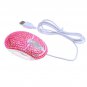 Rose Crystallized Blue light Optical Computer Desk USB Mouse with Crystals