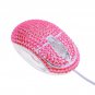 Rose Crystallized Blue light Optical Computer Desk USB Mouse with Crystals