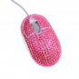 Rose Crystallized Blue light Optical Computer Desk USB Mouse with Crystals