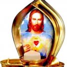 Brand NEW Candle JESUS Help Protect Our Family Arched Porcelain Plate