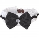 Small Dog Collar Cover with Black White Bowtie  US Free fast shipping