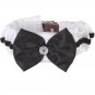 Small Dog Collar Cover with Black White Bowtie US Free fast shipping