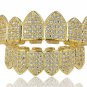 Vampir 18K Gold/Silver Plated Zirconia Row Mouth Teeth Grillz Grills