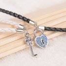 Friendship Lovers Bracelet His Hers Lock Key Couples Bracelet Rope Leather
