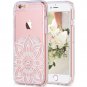 For iPhone 6 Plus Case  White Henna Mandala Floral Case, Transparent Plastic