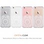 For iPhone 6 Plus Case  White Henna Mandala Floral Case, Transparent Plastic