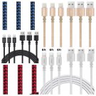 3 Pack 6 Ft Lightning Cable Heavy Duty iPhone 8 7 6 5 Charging Cord USB Charger