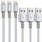 3 Pack 6 Ft Lightning Cable Heavy Duty iPhone 8 7 6 5 Charging Cord USB Charger