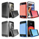 LG X Power / LG K6P / LG K210 Case Hybrid Dual Layer Shockproof Metal Brushed